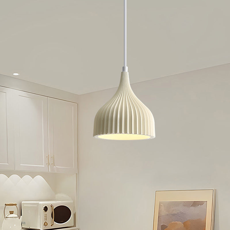 Modern Minimalist Dome Iron Resin 1 - Light Pendant Light For Dining Room