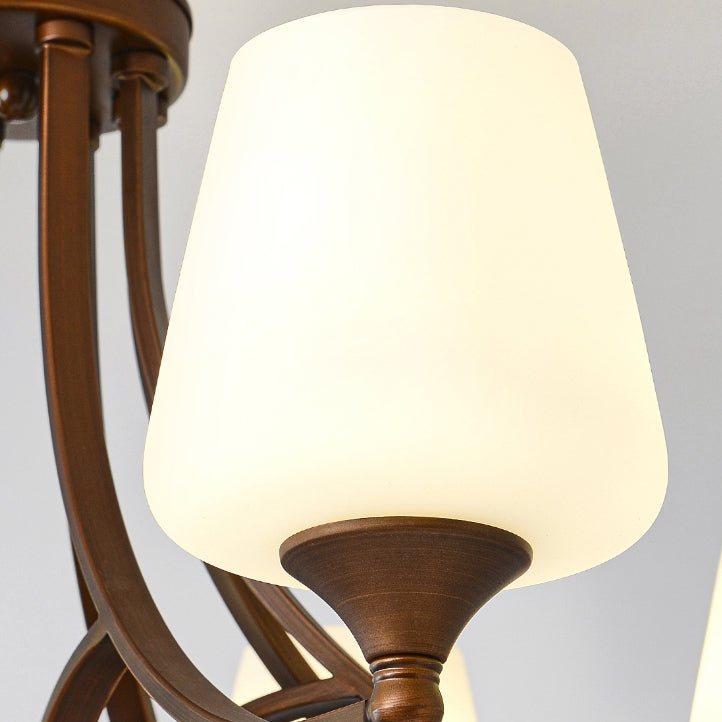 Traditional Vintage Round Glass Iron 3/6/8/10 - Light Chandelier For Bedroom