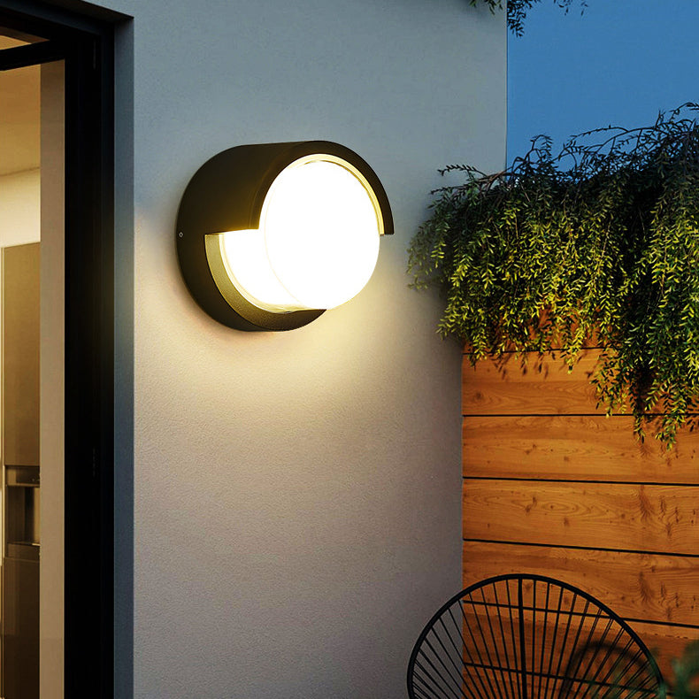 Modern Simplicity Round Square Waterproof Acrylic Aluminum LED Wall Sconce Lamp For Outdoor Patio