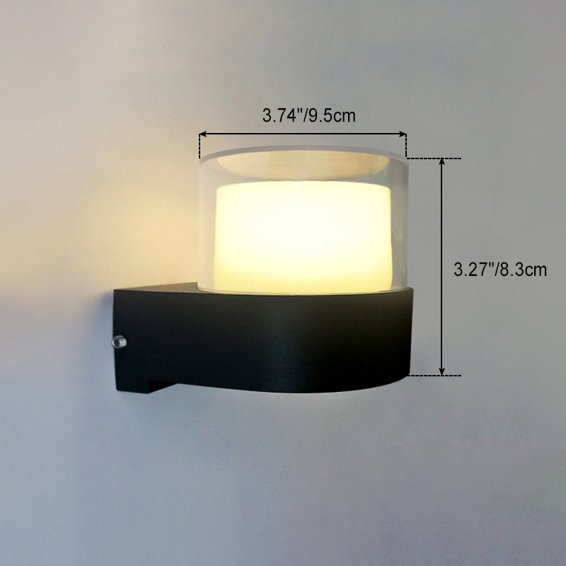 Modern Simplicity Cube Cylinder Waterproof Aluminum Acrylic LED Wall Sconce Lamp For Hallways