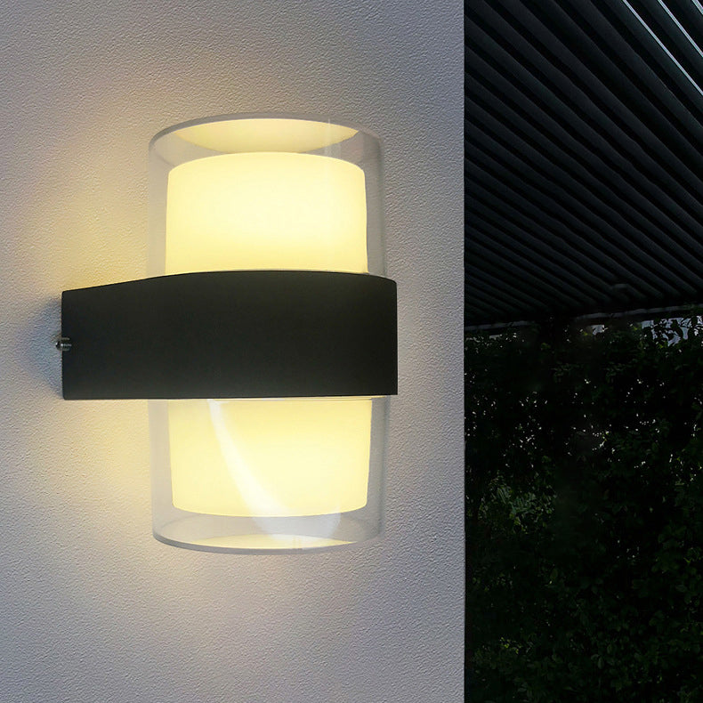 Modern Simplicity Cube Cylinder Waterproof Aluminum Acrylic LED Wall Sconce Lamp For Hallways