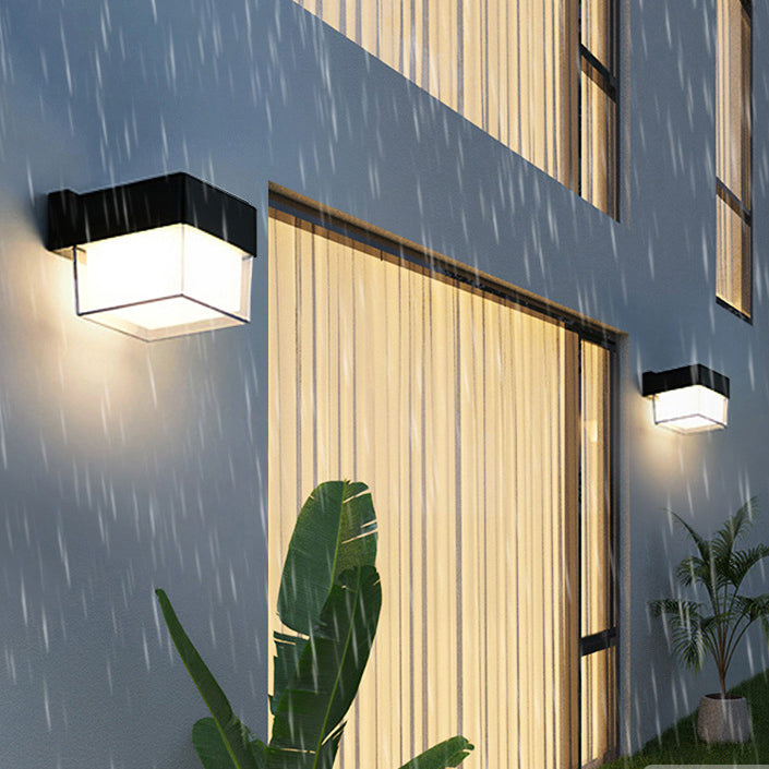 Modern Simplicity Cube Cylinder Waterproof Aluminum Acrylic LED Wall Sconce Lamp For Hallways