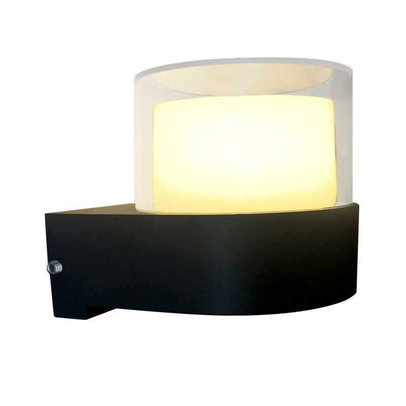 Modern Simplicity Cube Cylinder Waterproof Aluminum Acrylic LED Wall Sconce Lamp For Hallways