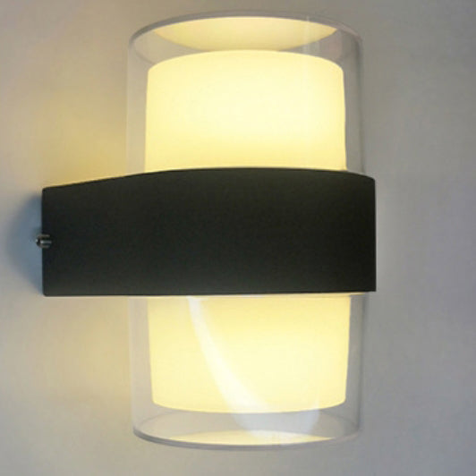 Modern Simplicity Cube Cylinder Waterproof Aluminum Acrylic LED Wall Sconce Lamp For Hallways