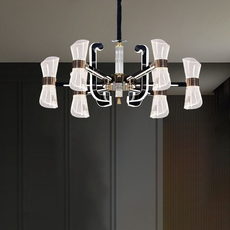 ثريات LED معاصرة من الحديد الأكريليكي لغرفة الطعام