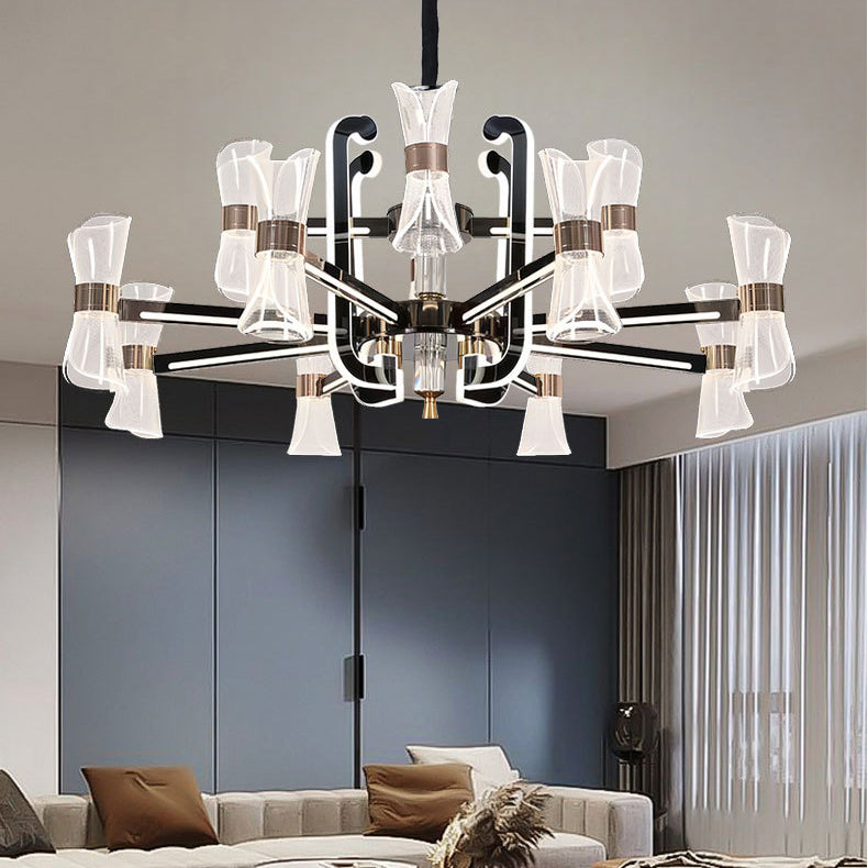 ثريات LED معاصرة من الحديد الأكريليكي لغرفة الطعام