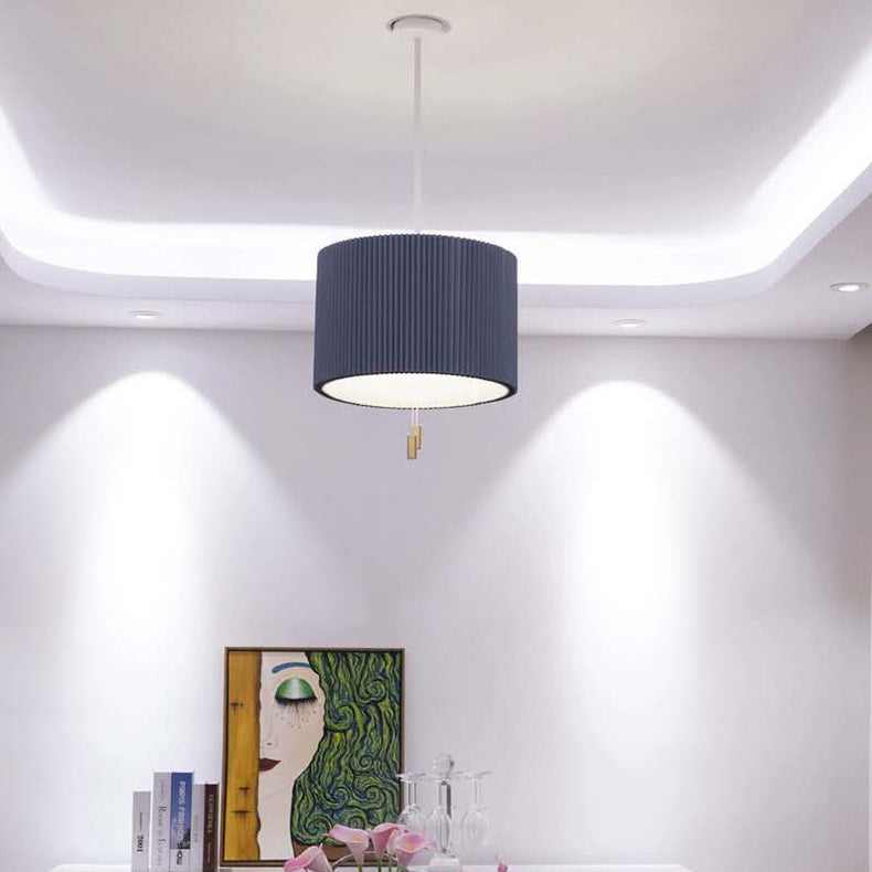 Contemporary Nordic Free Adjustment Paper Cloth Iron 1 - Light Chandelier For Living Room