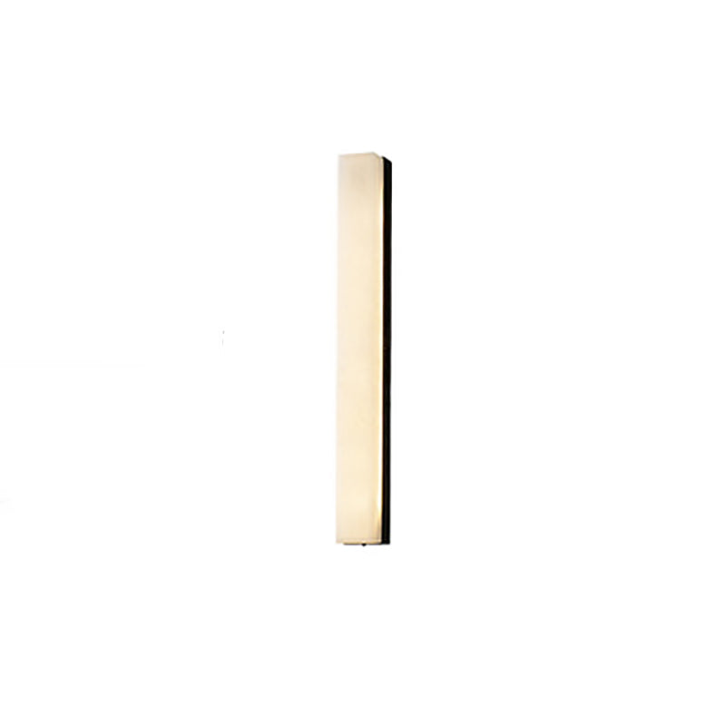 Traditional Chinese Long Strip Copper Marble LED Wall Sconce Lamp For Living Room