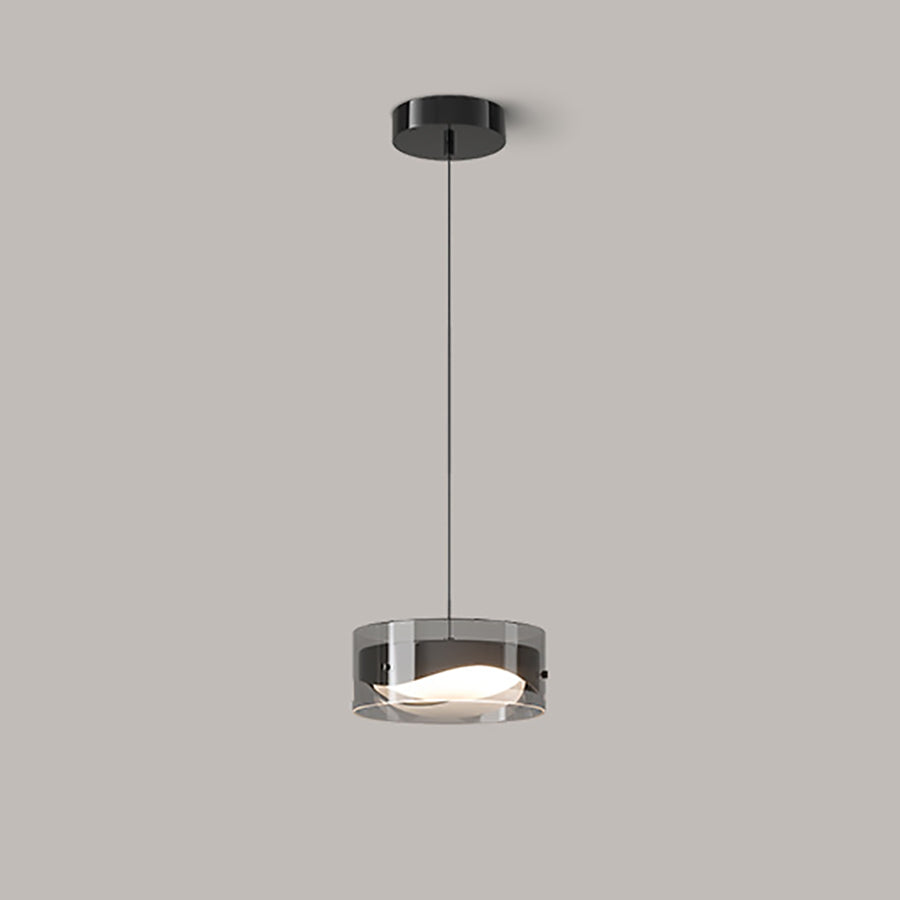 Contemporary Simplicity Dome Round Transparent Glass Iron LED Pendant Light For Bedroom