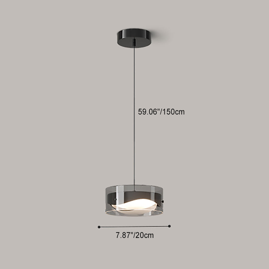 Contemporary Simplicity Dome Round Transparent Glass Iron LED Pendant Light For Bedroom
