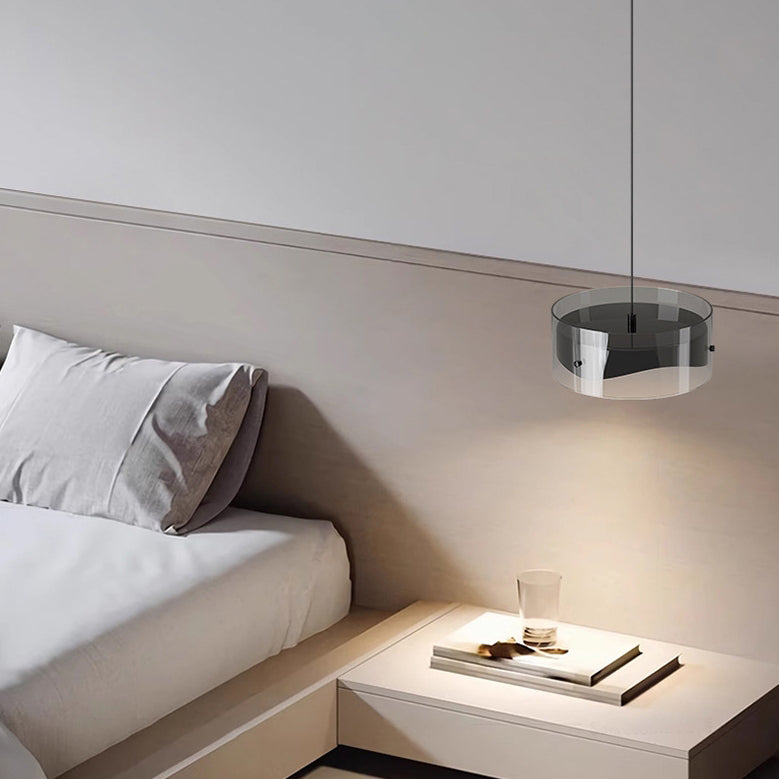 Contemporary Simplicity Dome Round Transparent Glass Iron LED Pendant Light For Bedroom