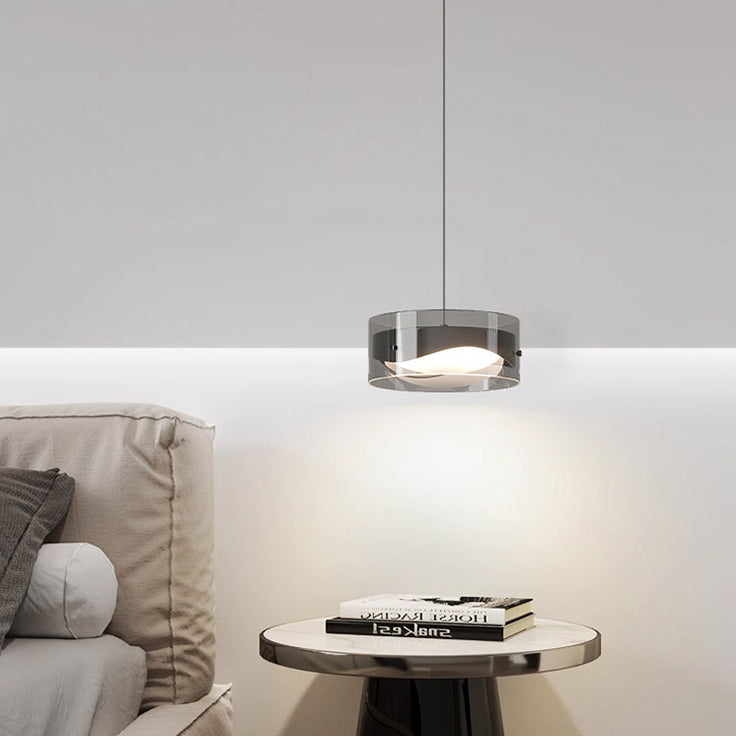 Contemporary Simplicity Dome Round Transparent Glass Iron LED Pendant Light For Bedroom