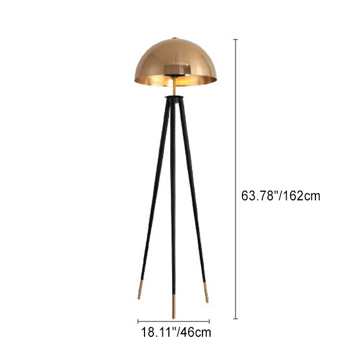 Contemporary Simplicity Aluminum Iron Semicircular Lampshade 1 - Light Standing Floor Lamp For Living Room