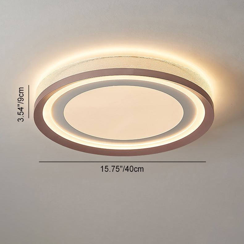 Contemporary Simplicity Round Iron Aluminum Acrylic LED Flush Mount Ceiling Light For Bedroom