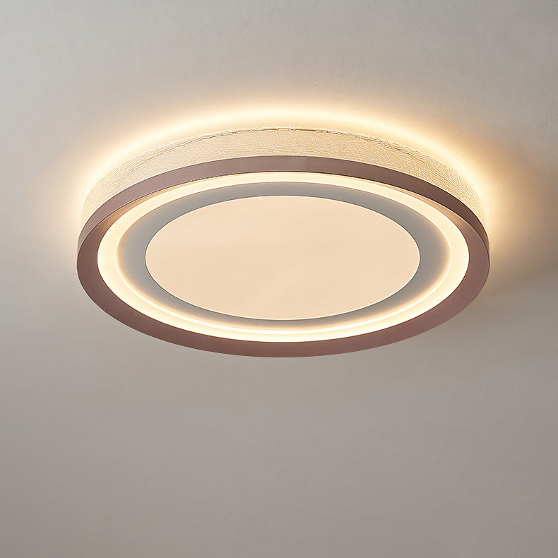 Contemporary Simplicity Round Iron Aluminum Acrylic LED Flush Mount Ceiling Light For Bedroom