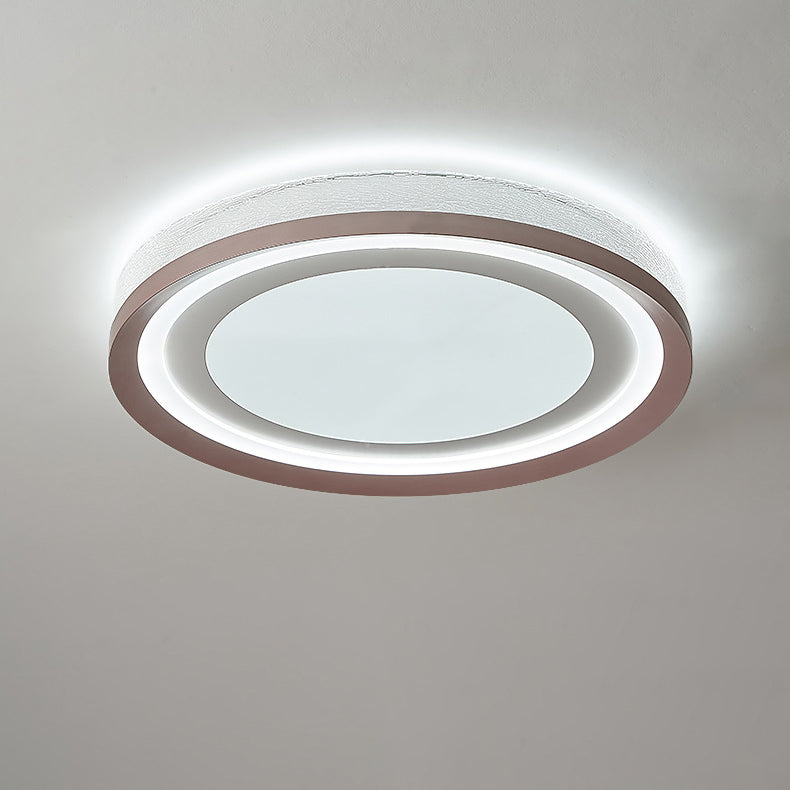 Contemporary Simplicity Round Iron Aluminum Acrylic LED Flush Mount Ceiling Light For Bedroom