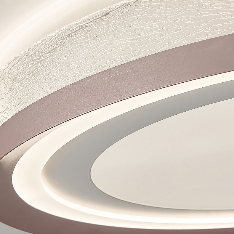 Contemporary Simplicity Round Iron Aluminum Acrylic LED Flush Mount Ceiling Light For Bedroom