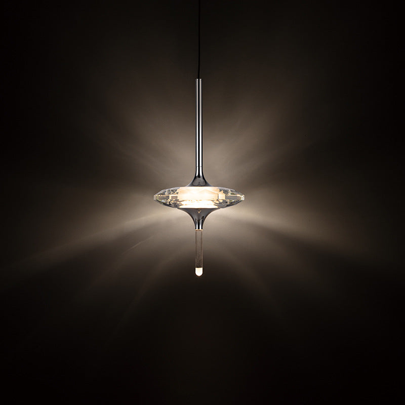 Modern Luxury Pointed Oval Crystal Lampshade Hardware 1/4/6/7 - Light Chandelier For Dining Room