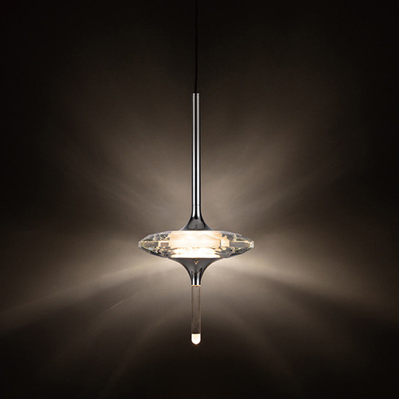 Modern Luxury Pointed Oval Crystal Lampshade Hardware 1/4/6/7 - Light Chandelier For Dining Room