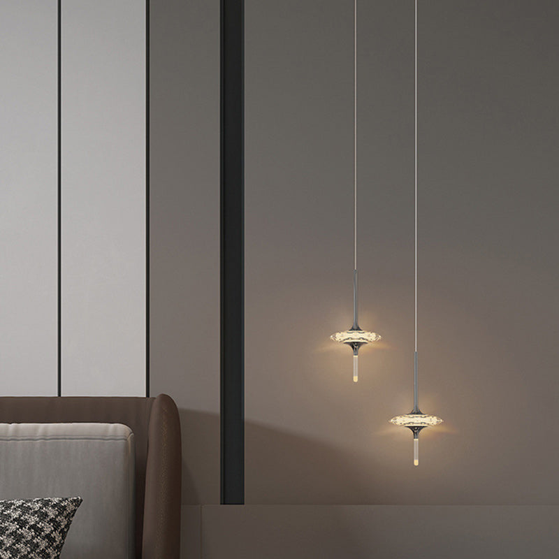 Modern Luxury Pointed Oval Crystal Lampshade Hardware 1/4/6/7 - Light Chandelier For Dining Room