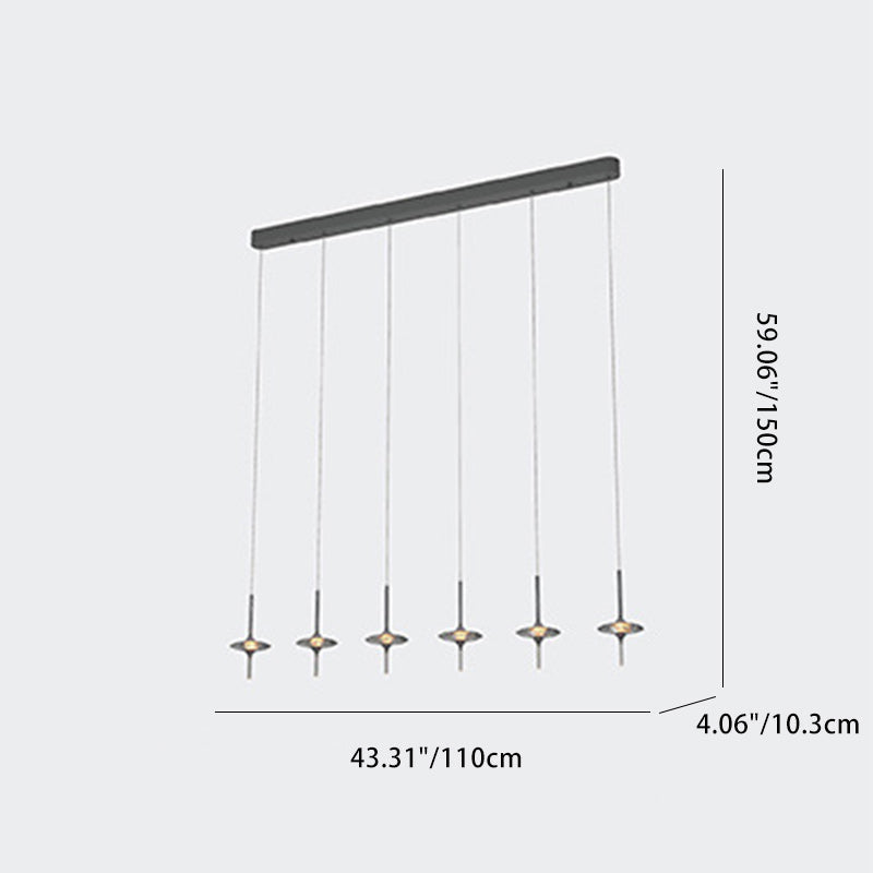 Modern Luxury Pointed Oval Crystal Lampshade Hardware 1/4/6/7 - Light Chandelier For Dining Room