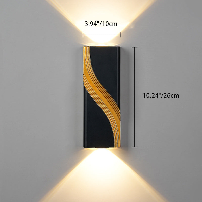 مصباح حائط LED من الألومنيوم بتصميم مكعب مستطيل مقاوم للماء بتصميم عصري بسيط للباحات الخارجية