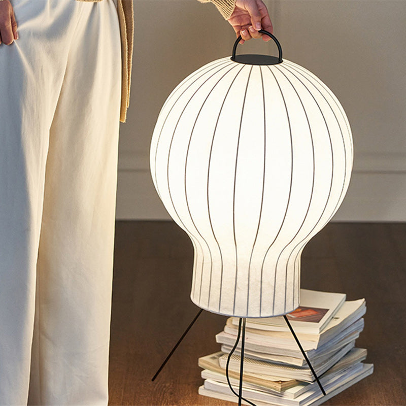 Contemporary Creative Jellyfish Shape Iron Imitation Silk Lampshade 1 - Light Standing Floor Lamp For Living Room