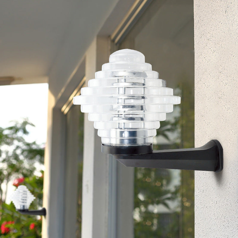 Modern Simplicity Waterproof Pyramid Shape Polystyrene UV PC 1 - Light Wall Sconce Lamp For Outdoor Patios