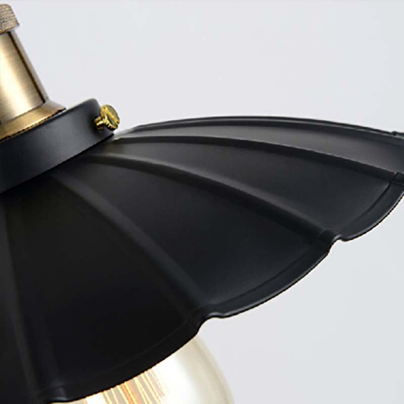 Contemporary Industrial Umbrella Shape Iron Lampshade Hardware Glass 1 - Light Wall Sconce Lamp For Dining Room