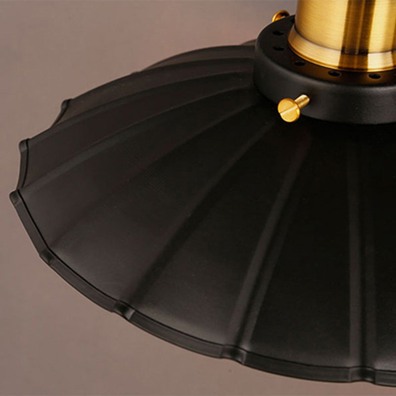 Contemporary Industrial Umbrella Shape Iron Lampshade Hardware Glass 1 - Light Wall Sconce Lamp For Dining Room