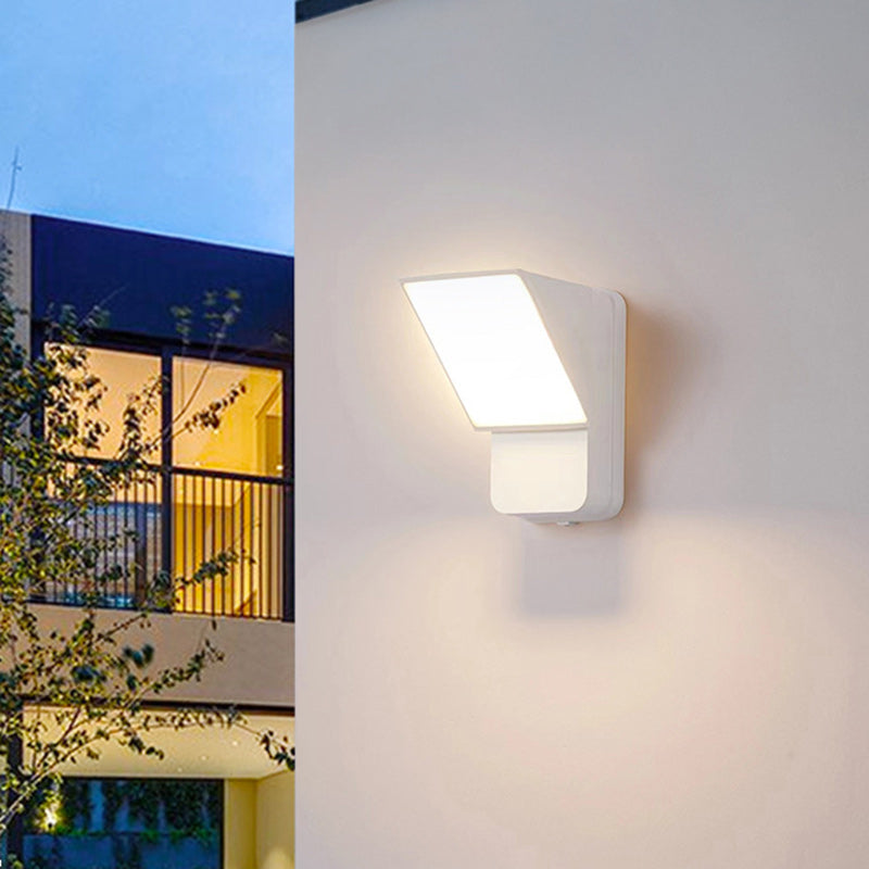 مصباح حائط LED بتصميم عصري بسيط مصنوع من الألومنيوم قابل للدوران ومقاوم للماء للاستخدام في الفناء الخارجي