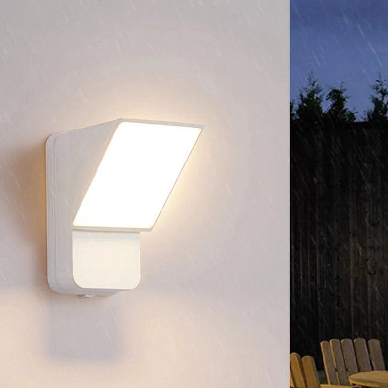 مصباح حائط LED بتصميم عصري بسيط مصنوع من الألومنيوم قابل للدوران ومقاوم للماء للاستخدام في الفناء الخارجي