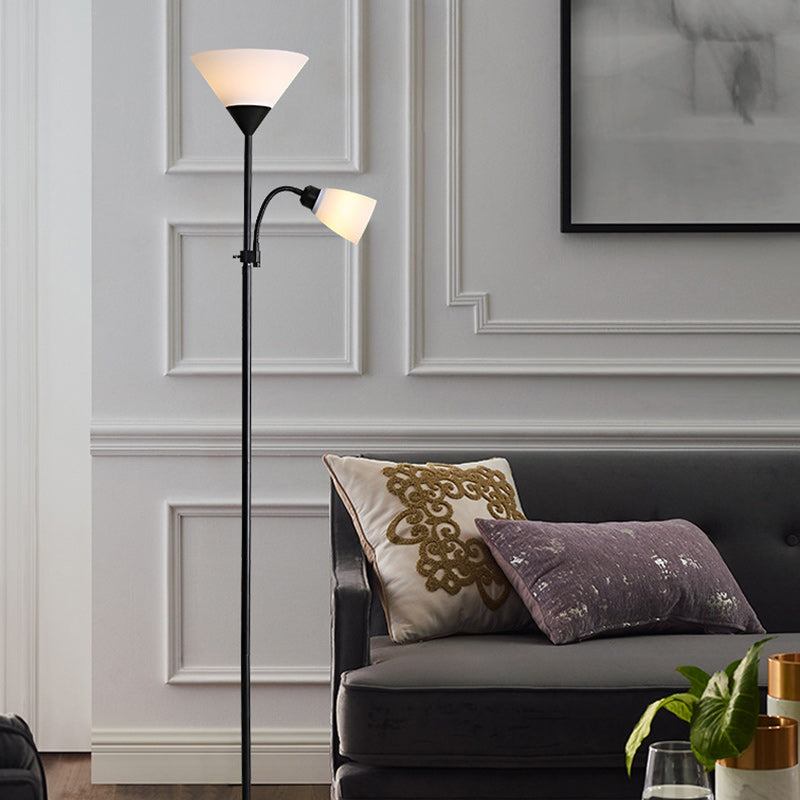 Contemporary Nordic Iron Acrylic Lampshade 1/2 - Light Standing Floor Lamp For Living Room