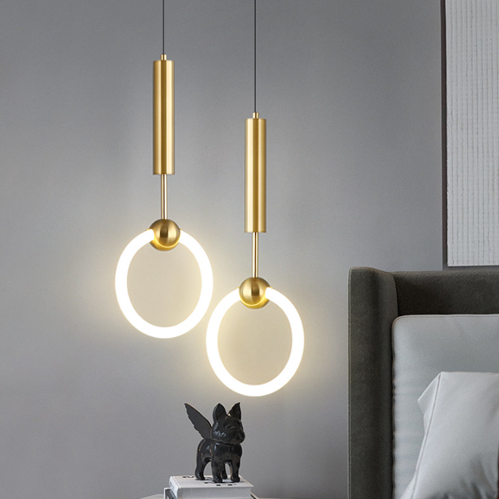 Modern Luxury Dome Circle Iron Glass LED Pendant Light For Dining Room