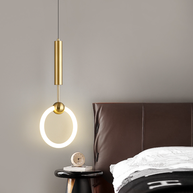 Modern Luxury Dome Circle Iron Glass LED Pendant Light For Dining Room