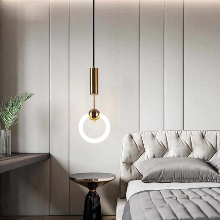 Modern Luxury Dome Circle Iron Glass LED Pendant Light For Dining Room