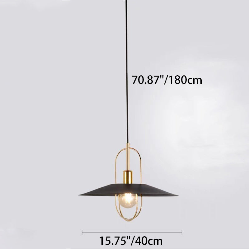 Contemporary Scandinavian Full Iron Lampshade 1 - Light Pendant Light For Dining Room