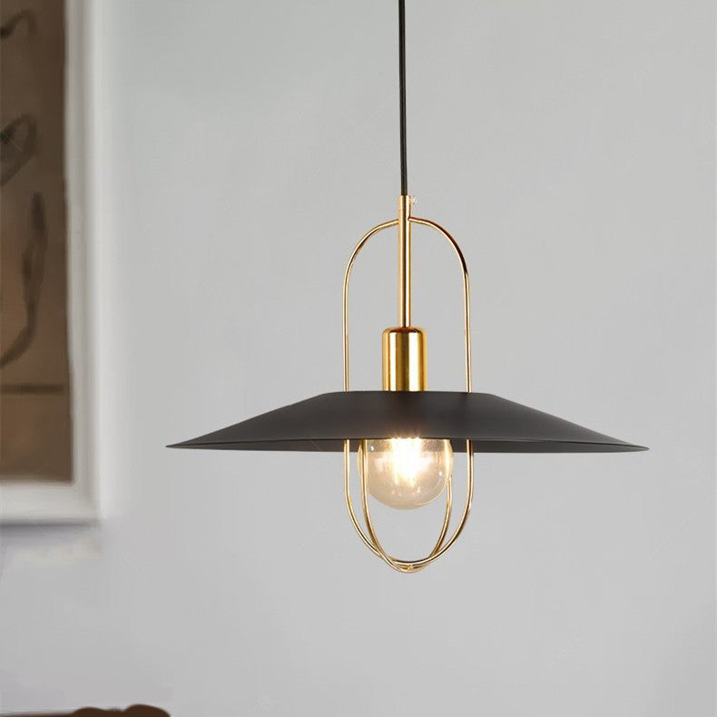 Contemporary Scandinavian Full Iron Lampshade 1 - Light Pendant Light For Dining Room