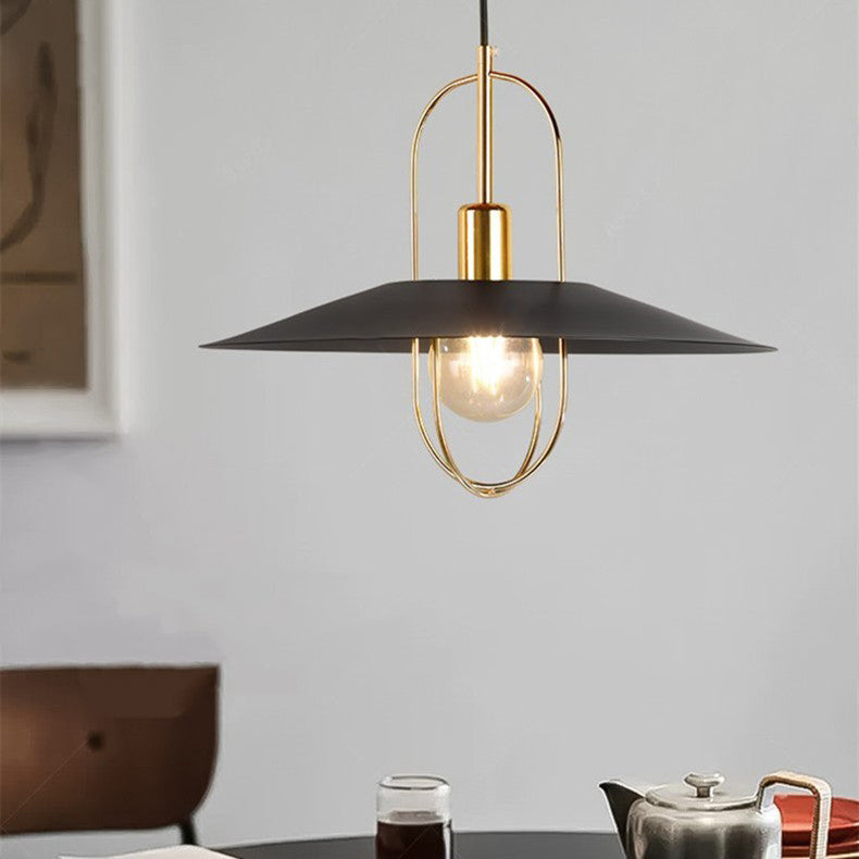 Contemporary Scandinavian Full Iron Lampshade 1 - Light Pendant Light For Dining Room