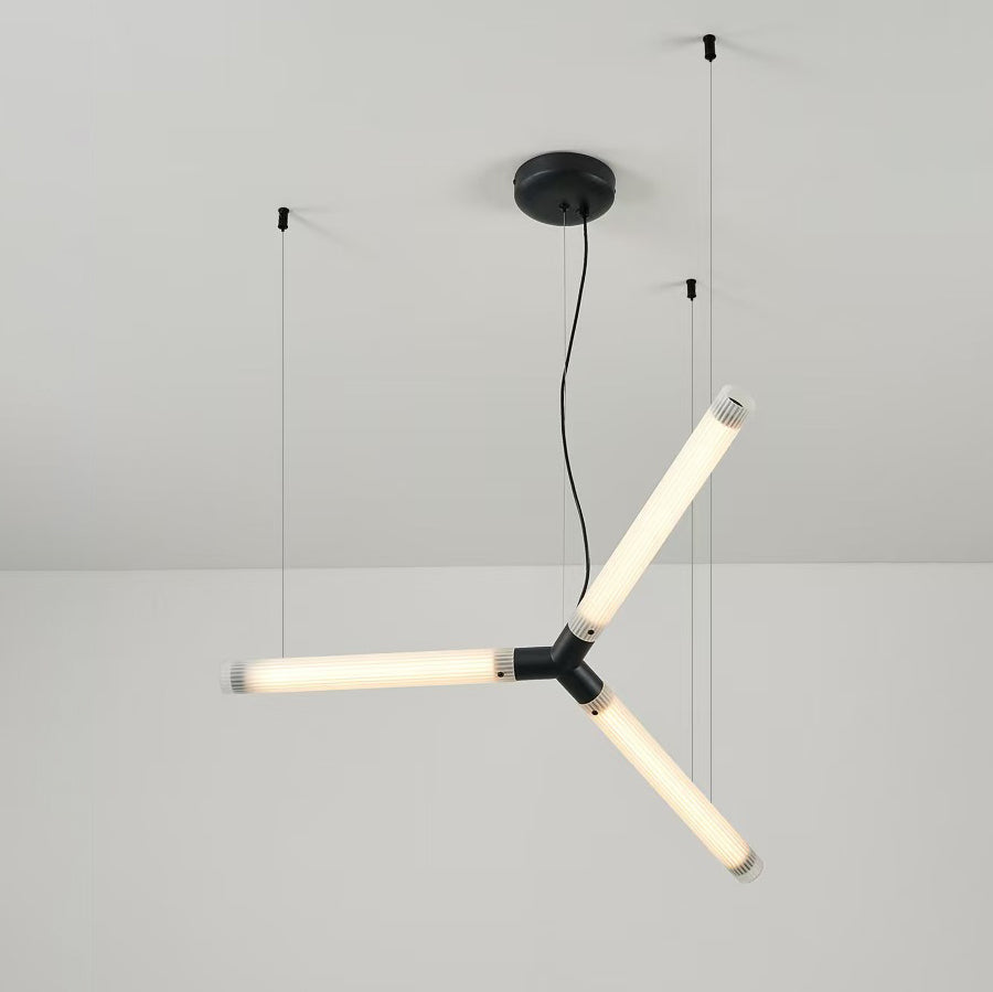 Modern Art Deco Light Sticks Acrylic Lampshade Iron LED Chandeliers For Living Room