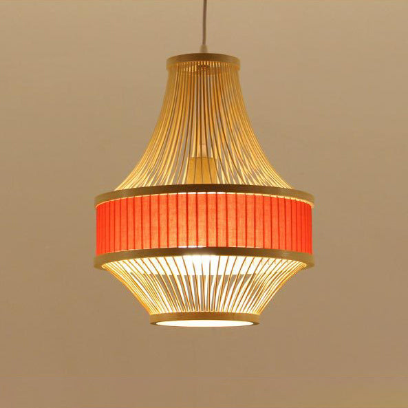 Traditional Chinese Bamboo Weaving 1 - Light Pendant Light For Dining Room