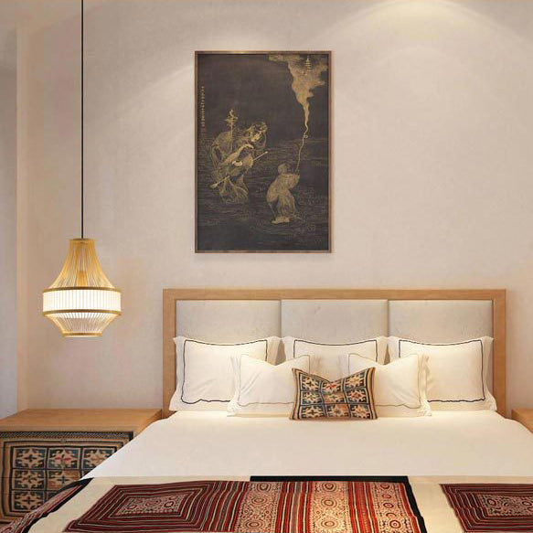 Traditional Chinese Bamboo Weaving 1 - Light Pendant Light For Dining Room