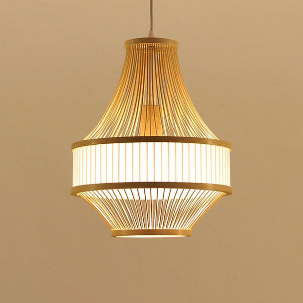 Traditional Chinese Bamboo Weaving 1 - Light Pendant Light For Dining Room