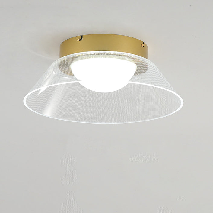 مصباح سقف LED شبه مسطح مصنوع من الحديد والألومنيوم بتصميم قبة على شكل قبعة بتصميم عصري بسيط لغرفة المعيشة