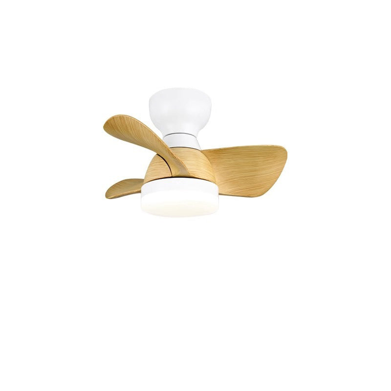 Contemporary Retro Three Fan Blades ABS Iron Acrylic LED Downrods Ceiling Fan Light For Dining Room