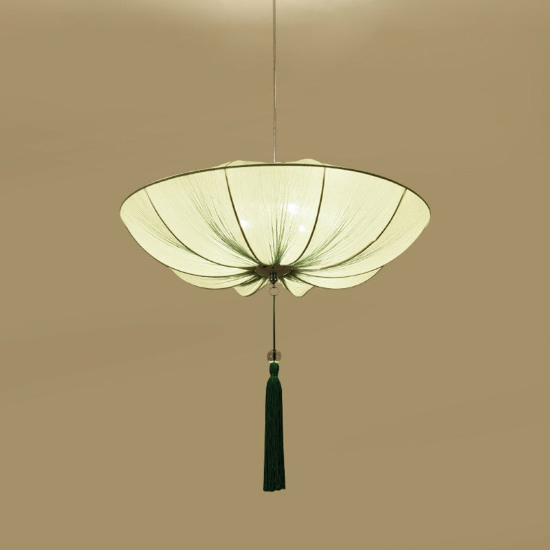 Traditional Chinese Lotus Petal Shape Fabric Lampshade Hardware 1/3 - Light Chandeliers For Dining Room