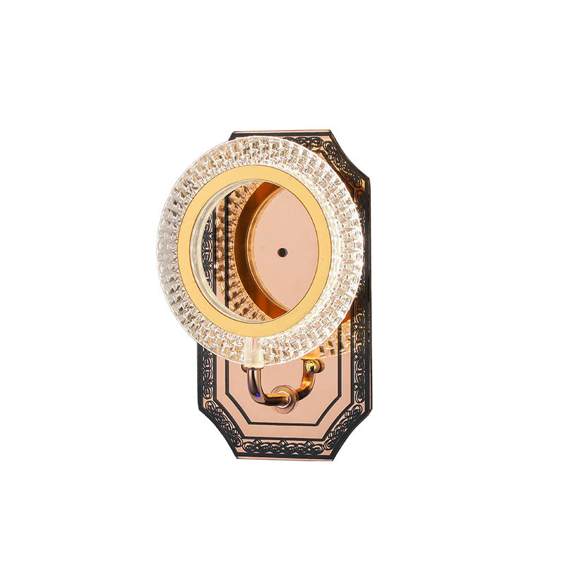 Modern Luxury Round Crown Aluminum Iron LED Wall Sconce Lamp For Living Room