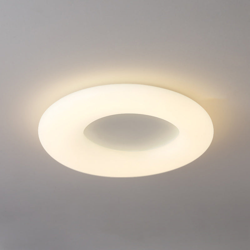 Contemporary Nordic Donut Roto-molding Lampshade LED Flush Mount Ceiling Light For Bedroom