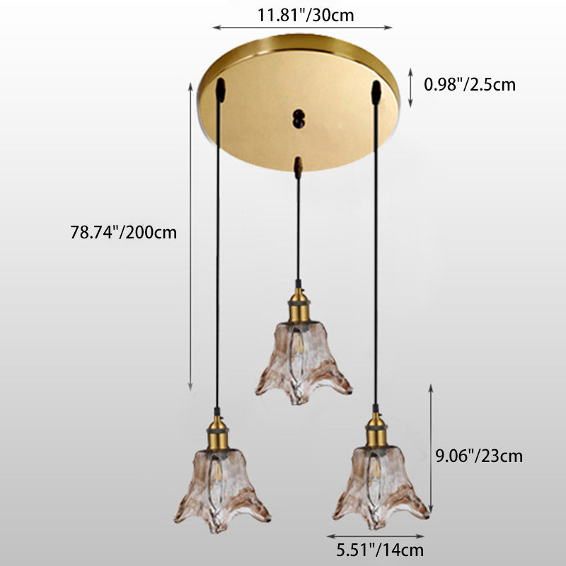 Contemporary Nordic Transparent Glass Lampshade Hardware 3 - Light Chandelier For Dining Room