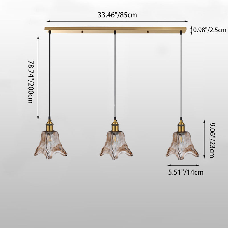 Contemporary Nordic Transparent Glass Lampshade Hardware 3 - Light Chandelier For Dining Room